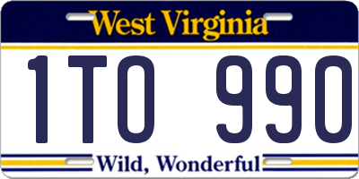 WV license plate 1TO990