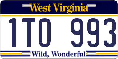 WV license plate 1TO993