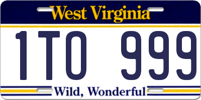 WV license plate 1TO999