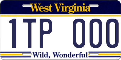 WV license plate 1TP000