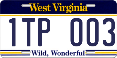 WV license plate 1TP003