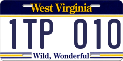 WV license plate 1TP010