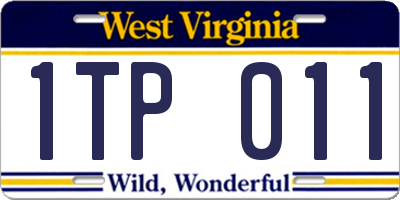 WV license plate 1TP011