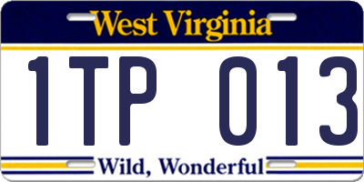 WV license plate 1TP013