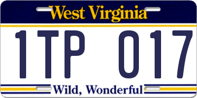 WV license plate 1TP017