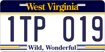 WV license plate 1TP019