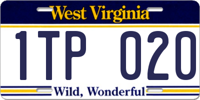 WV license plate 1TP020