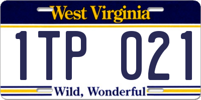 WV license plate 1TP021
