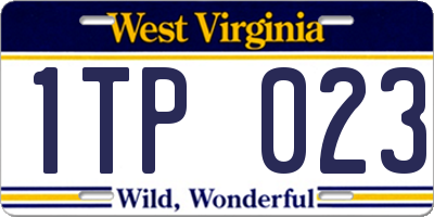 WV license plate 1TP023