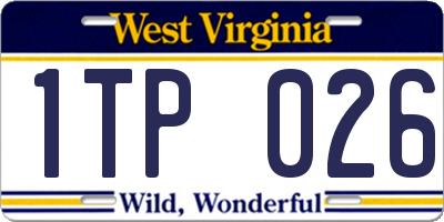 WV license plate 1TP026