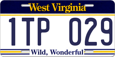 WV license plate 1TP029
