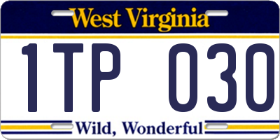 WV license plate 1TP030