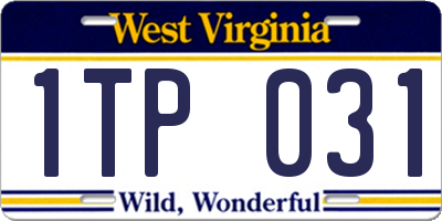 WV license plate 1TP031