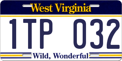 WV license plate 1TP032