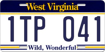 WV license plate 1TP041
