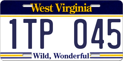 WV license plate 1TP045