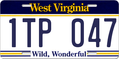 WV license plate 1TP047