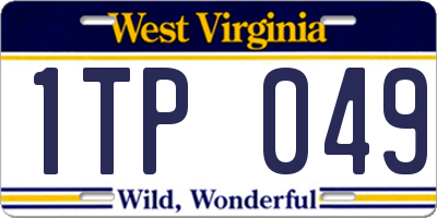 WV license plate 1TP049