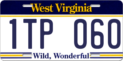 WV license plate 1TP060