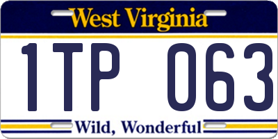 WV license plate 1TP063