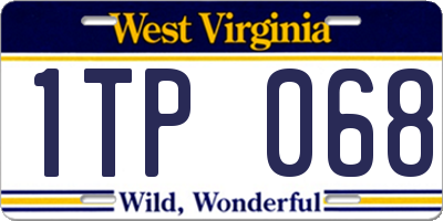 WV license plate 1TP068