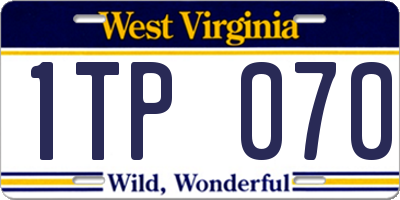 WV license plate 1TP070
