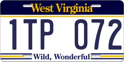 WV license plate 1TP072