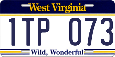 WV license plate 1TP073
