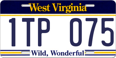 WV license plate 1TP075