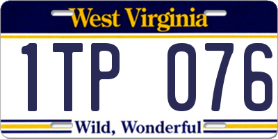 WV license plate 1TP076