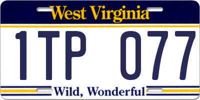 WV license plate 1TP077