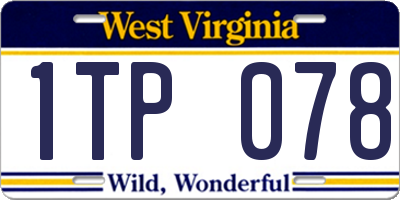 WV license plate 1TP078
