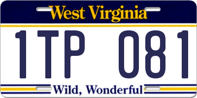 WV license plate 1TP081