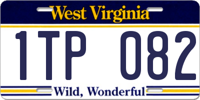 WV license plate 1TP082