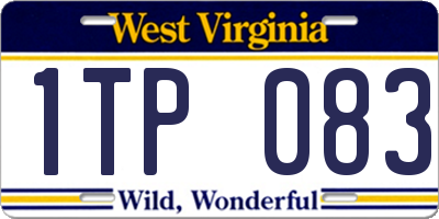 WV license plate 1TP083