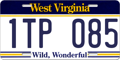 WV license plate 1TP085