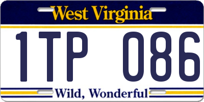 WV license plate 1TP086