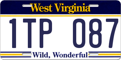 WV license plate 1TP087
