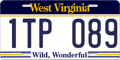 WV license plate 1TP089