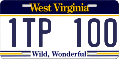 WV license plate 1TP100