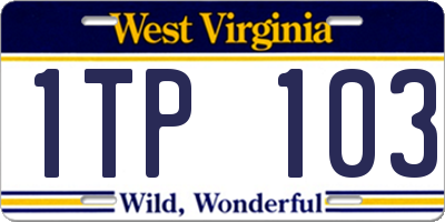WV license plate 1TP103