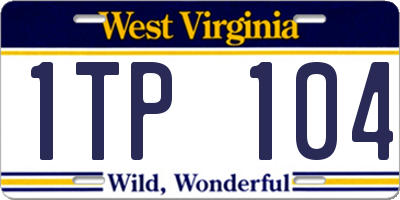 WV license plate 1TP104