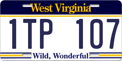 WV license plate 1TP107