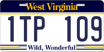 WV license plate 1TP109