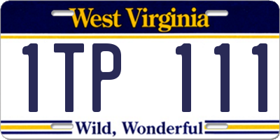 WV license plate 1TP111