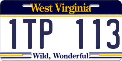WV license plate 1TP113