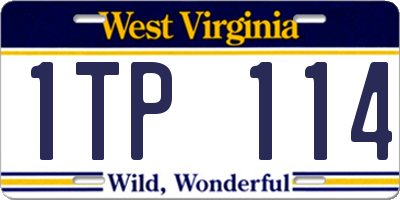 WV license plate 1TP114