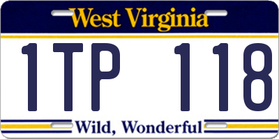 WV license plate 1TP118