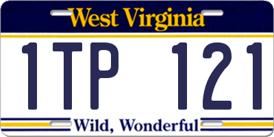 WV license plate 1TP121