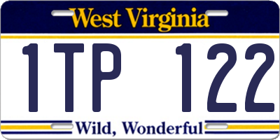 WV license plate 1TP122